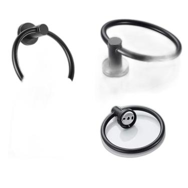 Imagem de Suporte Porta Toalha De Rosto Argola Preto Premium