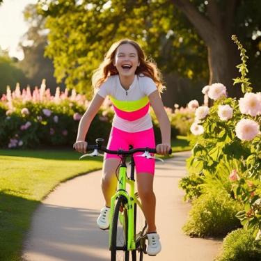 Imagem de Short Ciclismo Menina Infantil Com Forro Bermuda Ciclista Kids Bike - 