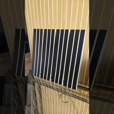 Imagem de Painel Ripado Preto MDF Decorativo - Kit 30 Placas 45x11cm - GH Papel 