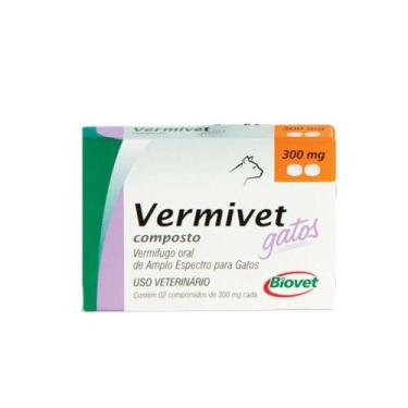 Imagem de Vermivet 300 mg - Vermífugo Para Gatos - 2 Comprimidos - Biovet
