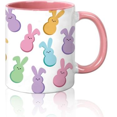 Imagem de FYSUIMU Caneca de Páscoa Colorida Coelhinho da Páscoa Caneca de Café Bonito Coelho Pastel Canecas de Cerâmica para Fontes de Festa de Primavera Peças Centrais de Mesa de Ganso Silly, 340 g