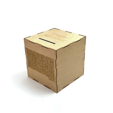 Imagem de Cofre Cubo WoodBox MDF Desafio Japonês de Poupança Economize de R$1 Mil a R$20 Mil (R$ 20 Mil)