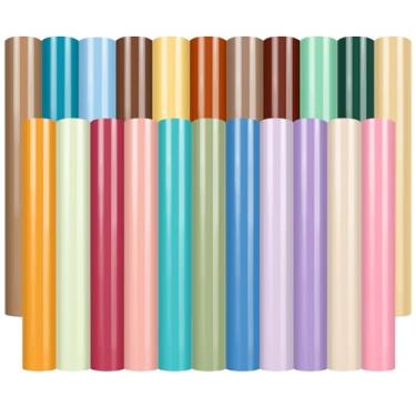 Imagem de HTVRONT Vinil de transferência de calor Boho - Pacote com 23 30 x 25,5 cm de tom escuro e neutro HTV Vinyl Bundle para camisetas, ferro em vinil fácil de cortar e remover ervas daninhas para design de