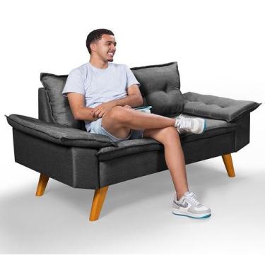 Imagem de Sofá Namoradeira Bariloche 2 Lugares em Linho  - Essencial Estofados, 