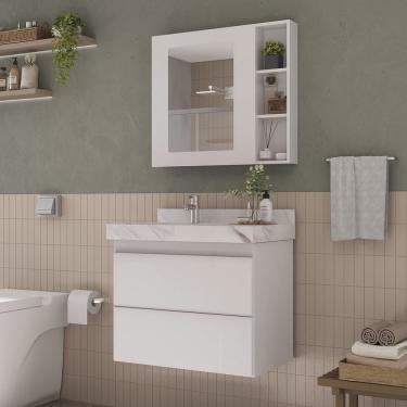 Imagem de Gabinete para Banheiro Suspenso Liso 80cm sem Lavatório