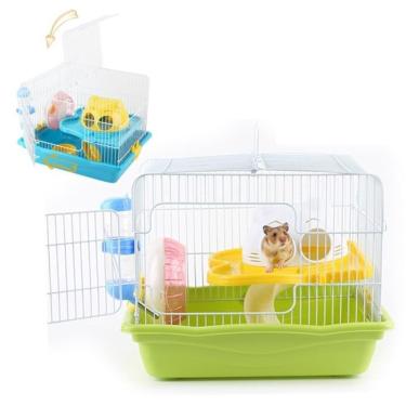 Imagem de Gaiola para hamster desmontavel com 2 andares jaula para ratos E roedores com brinquedo...