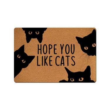 Imagem de VUZUCOSH Tapetes engraçados de boas-vindas, tapete de porta, capacho engraçado, tapetes de cozinha, tapetes de banheiro, tapete de porta de borracha antiderrapante 59,9 cm x 39,9 cm (Hope You Like