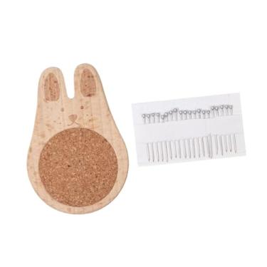 Imagem de Colaxi Costura de alfinete de almofada de almofada de agulha de madeira artesanato DIY leve com almofada de almofada de alienação de agulha de 20pcs para, Coelho
