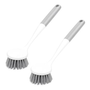 Imagem de Pacote com 2 escovas de cozinha para limpeza de pratos com alça para panelas, panelas, escovas de limpeza de pia de cozinha (plástico PP)