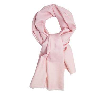 Imagem de Cachecol aconchegante e quente 210 * 70 cm cachecol feminino elegante outono longo cachecol quente 125 g primavera moda leve lenços macios xaile manter quente (cor: Rosa), Rosa, 1
