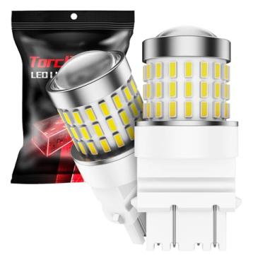 Imagem de Torchbeam 3157 lâmpadas de LED para carro, lâmpadas de LED reversa 3156 3056 3057 4157 4057 3457, 6000K 3000 lúmens, luzes de freio estroboscópicas de seta/freio/estacionamento, pacote com 2
