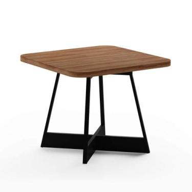 Imagem de Mesa de Jantar Átria Quadrada 4 Lugares 90x90cm Pés Metal NP - Carraro