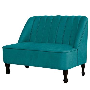 Imagem de Namoradeira Recamier Decorativa Sofá Zoe Suede Azul Tiffany