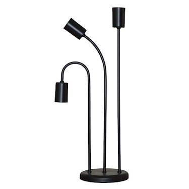 Imagem de Abajur Retro - Luminaria De Mesa Para 03 Lampadas - Ideal para Sala (Preto)