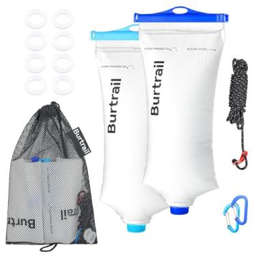 Imagem de Burtrail Bolsa de água 2L compatível com mini filtro de água Sawyer Squeeze, bolsa dobrável para filtro de água de sobrevivência, recipiente de água de material TPU durável, pacote com 2 (azul escuro