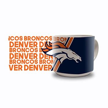 Imagem de Rico Industries NFL Football Denver Broncos Caneca de café de cerâmica metrô de 400 ml, caneca de cerâmica colorida para fãs da NFL