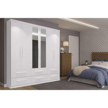 Imagem de Guarda Roupa Casal 6 Portas (2 c/ Espelho) e 6 Gavetas PH 1691 Branco - Herval