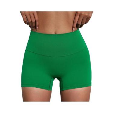 Imagem de Shorts de Compressão Esportivos Femininos - Cor Sólida, Curto e Sexy p