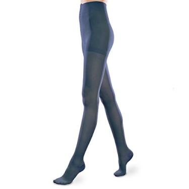 Imagem de Meia-calça feminina de suporte Sheer Ease – 15 – 20 mmHg Meias de compressão suave, Azul marino, Medium Long