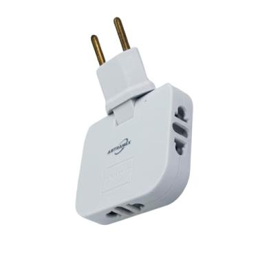 Imagem de Adaptador de Tomada Benjamin em T Articulado 3 Saídas 10A 250V Flexível (1)
