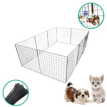 Imagem de Gaiola Móvel Modular 10 Telas Tela Aramada 60x60cm Pet Coelho Gato Por
