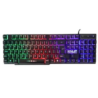 Imagem de Teclado Gamer Antighosting Multimidia Semi Mecanico Iluminação Led RGB