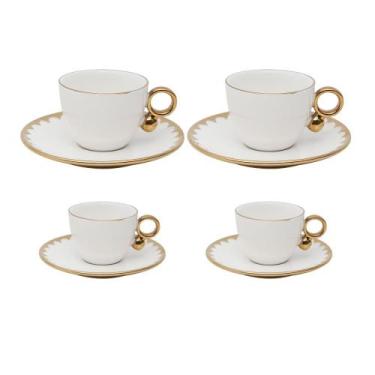 Imagem de Conjunto de Xicaras Egg Em Porcelana Cha e Cafe 4 Unidades - Wolff