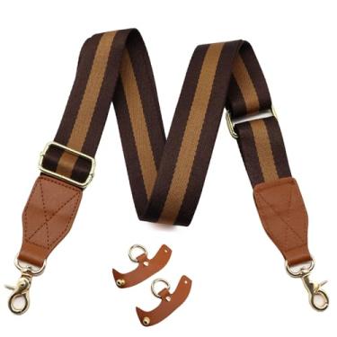 Imagem de Bolsa alça acessórios bolsa transversal kit de conversão de substituição ajustável, alças marrons para bolsa de ombro grande