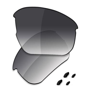 Imagem de SAUCER Lentes de reposição premium e protetores de nariz para óculos de sol Oakley Flak Beta OO9363 | Flak Beta Asian Fit OO9372, Gradiente cinza, One Size