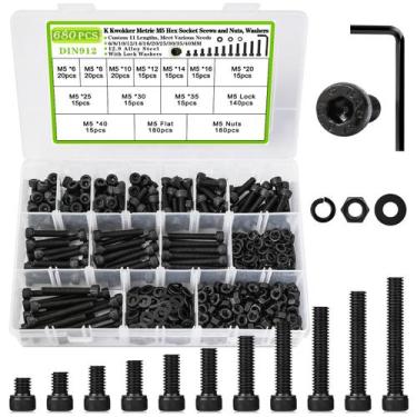 Imagem de Kit de sortimento de porcas e parafusos K Kwokker 680PCS M5 6-40mm