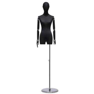 Imagem de Mannequin Torso de manequim feminino, corpo ajustável em altura de 67" a 83" com suporte de metal, manequim destacável para exposição em loja(White)