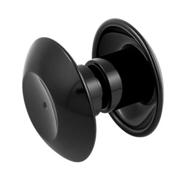 Imagem de Puxador Porta Pivotante ou Correr Vidro Temperado Blindex Box Banheiro Redondo 12cm Preto Resina Acrílico ABS + Parafuso