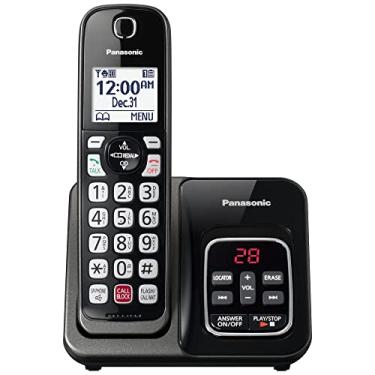 Imagem de Panasonic Telefone sem fio com bloco de chamadas e atendedor de chamadas, sistema expansível com 1 aparelho - KX-TGD830M (preto metálico)