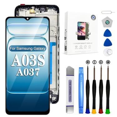 Imagem de EFAITHFIX Tela de substituição para Samsung Galaxy A03S A037U versão dos EUA com moldura de tela LCD de 6,5 polegadas digitalizador para Samsung A03S A037U A037U1 tela de substituição de tela sensível