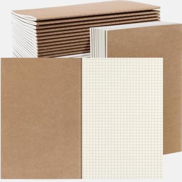 Imagem de cssopenss ​30 Pack Graph Paper Notebooks, A5 Graph Paper Notebook Kraft, 8.3x5.5 Inches Notebook Bulk for Work, Drawing, Doodling, Writing, Student Gift School Office Supplies, 60 Pages