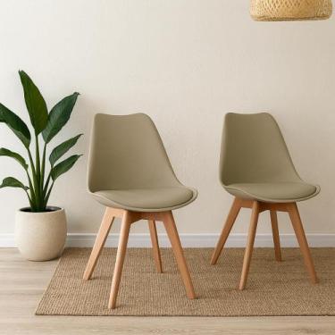 Imagem de Kit 2 Cadeiras De Jantar Empório Tiffany Saarinen Base Wood - Lar Text