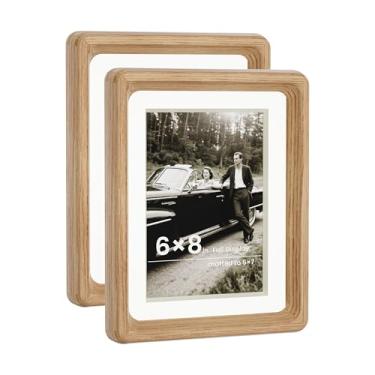 Imagem de HELPLEX Conjunto de 2 molduras premium de 15 x 20 cm - madeira de carvalho maciça com vidro temperado HD, conversível 13 x 17 cm fosco ou 15 x 20 cm sem moldura, moldura de parede ou mesa - Galeria