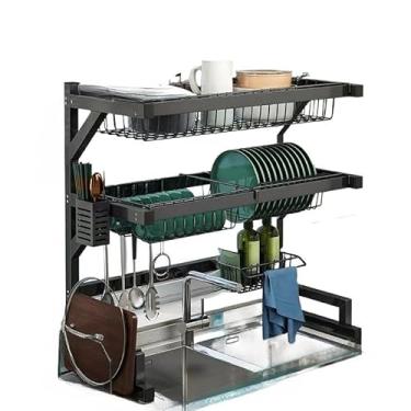 Imagem de 85cm Escorredor De Louça Suspenso Boutique Kitchen Rack Aço Inoxidável Organizador Louça Qualidade (Duplo - largura 65cm)
