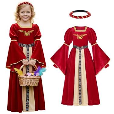 Imagem de Ekoropshop Vestido vintage para meninas bordô, Borgonha, 12-14 Anos