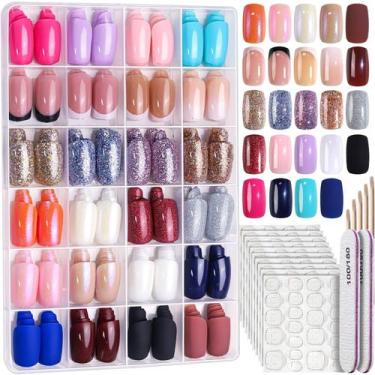Imagem de Press On Nails FANDAMEI 24 cores, 576 unidades, capa completa
