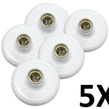 Imagem de Kit 5 Plafonier Plafon Em Soquete De Porcelana 100W
