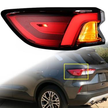 Imagem de NAAMOTOMOX Conjunto de luz traseira externa esquerda compatível com Ford Escape 2020 2021 2022 lado do motorista traseiro sinal de seta de freio e lâmpada marcador lateral 6 pinos substituição LJ6Z