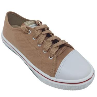 Imagem de Tênis Moleca Feminino Dia a Dia com Linhas na Sola, Nude, Branco, 36