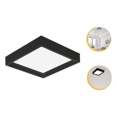 Imagem de Kit 5 Painel Led Sobrepor Recuado 24w Bco / Pto 3000k 4000k - Embu Led