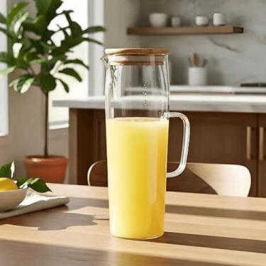 Imagem de Jarra Doppio Vidro Grande 1,2 ml Tampa Bambu Suco Agua