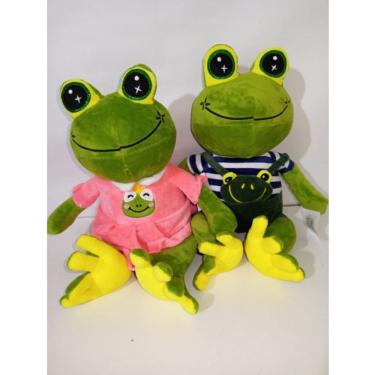 Imagem de Casal de sapos de pelúcia, 40 cm, macio e divertido de brincar e decorar