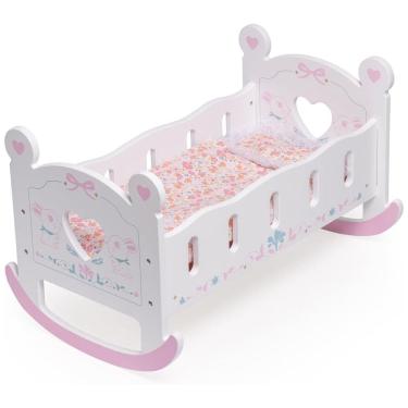 Imagem de Cama de Boneca de Madeira ROBUD, para Bonecas de até 45cm, com Colchão, Travesseiro e Edredom, Ideal para Presentear Crianças