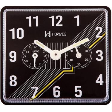 Imagem de Despertador Mecânico Preto Herweg 2245