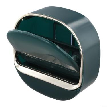 Imagem de Suporte de sabão para chuveiro montado na parede ralo doméstico com tampa Rack de armazenamento de sabão de banheiro verde escuro dourado saboneteira para banheiro