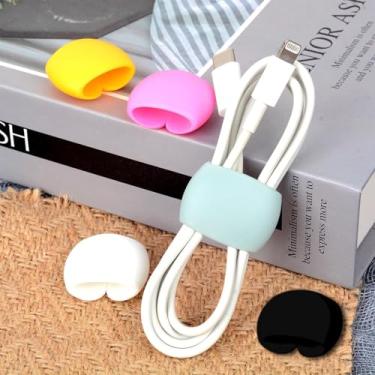 Imagem de Organizador de cabos de 5 peças para mesa e parede, suporte de cabo para fios de carregamento USB, clipes de fio adesivos para acessórios de escritório doméstico